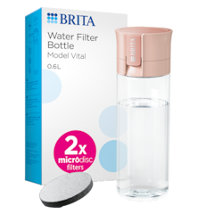 Waterfilterfles Vital 600ml Abrikoosoranje - inclusief 2 filters