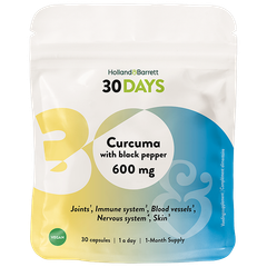 Afbeelding 1 voor 30DAYS Kurkuma Met Zwarte Peper 600mg - 30 capsules