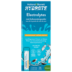 Afbeelding 1 voor Hydrate Elektrolyten met Kokoswaterpoeder Ananassmaak - 14 sticks