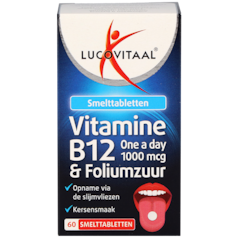 Vitamine B12 1000mcg & Foliumzuur - 60 smelttabletten