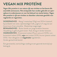 Afbeelding 2 voor Premium Vegan Proteïne Mix - 500g