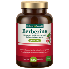 Afbeelding 1 voor Berberine 500 mg 97% HCL 40:1 extract - 120 capsules