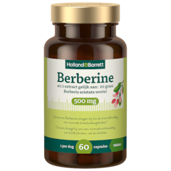 Afbeelding 1 voor Berberine 500 mg 40:1 Extract: Gelijk Aan 20 Gram Berberine + Chroom - 60 capsules