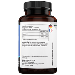 Afbeelding 2 voor New Leaf Magnesium & Zinc Tablets - 120 tabs