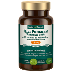Afbeelding 1 voor IJzer Fumaraat 15mg + Vitaminen & Mineralen - 90 tabletten