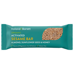 Afbeelding 1 voor Organic Activated Sesame Bar Almond, Sunflower Seed & Honey - 40g