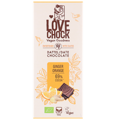 Afbeelding 1 voor Lovechock Date Chocolate Ginger Orange 69% - 70g