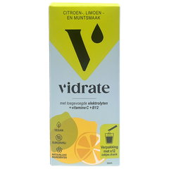 Afbeelding 1 voor ViDrate Citroen-, Limoen- en Muntsmaak - 12 sticks