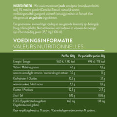 Afbeelding 2 voor 100% Natural Whey Protein & Premium Matcha - 500g