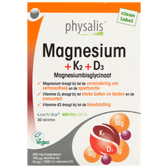 Afbeelding 1 voor Magnesium + K2 + D3 - 30 tabletten