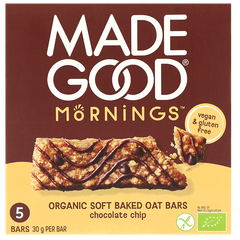Afbeelding 1 voor MadeGood Mornings Chocolate Chip Oat Bars - 5x30g