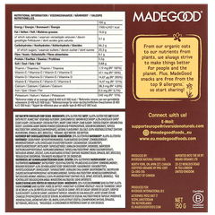 Afbeelding 2 voor MadeGood Mornings Chocolate Chip Oat Bars - 5x30g