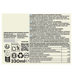 Afbeelding 2 voor Kombucha Blueberry & Ginger Drink - 330ml