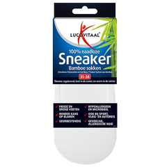 Afbeelding 2 voor 100% Naadloze Sneaker Bamboesokken Wit 35-38