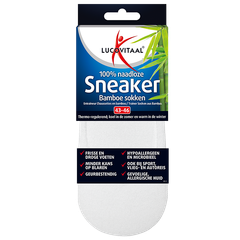 Afbeelding 2 voor 100% Naadloze Sneaker Bamboesokken Wit 43-46