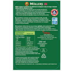 Afbeelding 2 voor Möller's Omega-3 Levertraan Appel - 250ml