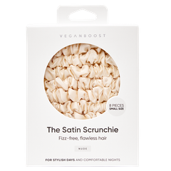 Afbeelding 1 voor VeganBoost Satin Scrunchies Nude - 8 stuks