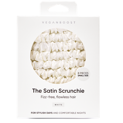 Afbeelding 1 voor VeganBoost Satin Scrunchies White - 8 stuks
