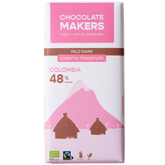 Afbeelding 1 voor Mild Dark Creamy Hazelnuts Colombia 48% - 80g