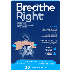 Afbeelding 1 voor Breathe Right Neusstrips Large Beige - 30 stuks