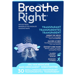 Afbeelding 1 voor Breathe Right Neusstrips Small/Medium Transparant - 30 stuks