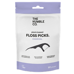 Afbeelding 1 voor Floss Picks Charcoal - 50 stuks
