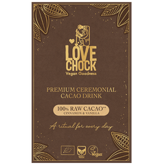 Afbeelding 1 voor Lovechock Premium Ceremonial Cacao Drink 100% Raw Cacao Kaneel & Vanille - 8x20g