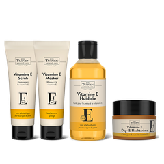Afbeelding 1 voor Vitamine E Bundel - Dag- & Nachtcrème, Masker, Scrub & Huidolie