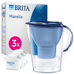 Afbeelding 1 voor BRITA Marella Waterfilterkan Blauw - 2,4L - Incl. 3x Maxtra Pro Waterfilter
