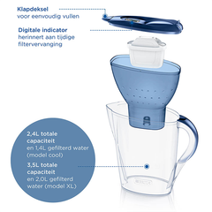 Afbeelding 3 voor BRITA Marella Waterfilterkan Blauw - 2,4L - Incl. 3x Maxtra Pro Waterfilter