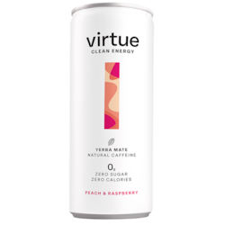 Virtue Clean Energy Yerba Mate Peach & Raspberry - 250ml