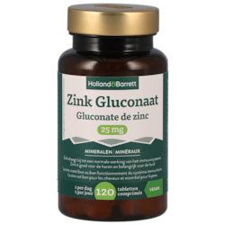 Holland & Barrett Zink Gluconaat 25 mg - 120 tabletten