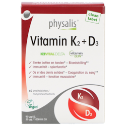 Physalis Vitamin K2 + D3 - 60 comprimés fondants