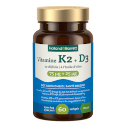 Holland & Barrett Vitamine K2 75mcg + D3 25mcg In Olijfolie - 60 softgels