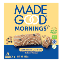 MadeGood Morning Soft Baked Oat Bars Blueberry - 5 x 30g