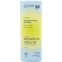 Attitude Sensitive Sunscreen Face Stick Unscented 30 SPF - 20g