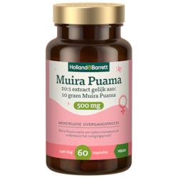 Holland & Barrett Muira Puama 500mg 20:1 Extract Gelijk Aan 10 Gram Muira Puama - 60 capsules