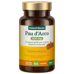 Holland & Barrett Pau d'Arco 500mg 15:1 Extract Gelijk Aan: 7.5 Gram Tabebuia Avellanedae - 60 capsules