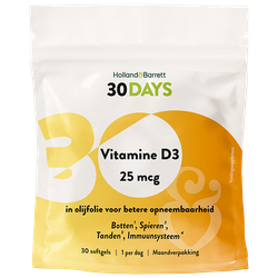 Holland & Barrett 30DAYS Vitamine D3 25mcg - 30 softgels