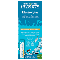 Holland & Barrett Hydrate Elektrolyten met Kokoswaterpoeder Ananassmaak - 14 sticks