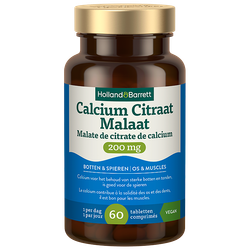 Holland & Barrett Calcium Citraat Malaat 200 mg - 60 tabletten