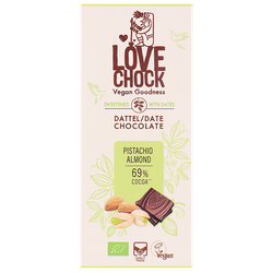 Lovechock Date Chocolate Pistachio Almond 69% – 70g