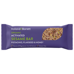 Holland & Barrett Organic Activated Sesame Bar Pistachio, Flaxseed & Honey - 40g