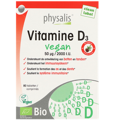 Physalis Vitamine D3 Vegan Bio - 80 tabletten