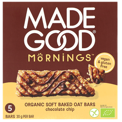 MadeGood Mornings Chocolate Chip Oat Bars - 5x30g