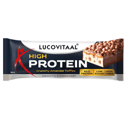 Lucovitaal Proteïne Reep Crunchy Amandel Toffee – 64g