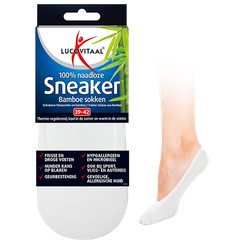 Lucovitaal 100% Naadloze Sneaker Bamboesokken Wit 39-42