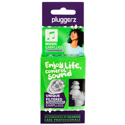Pluggerz Transparent Music Earplugs – 1 set