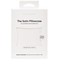 VeganBoost Satin Pillowcase Moonlight White