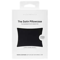 VeganBoost Satin Pillowcase Black